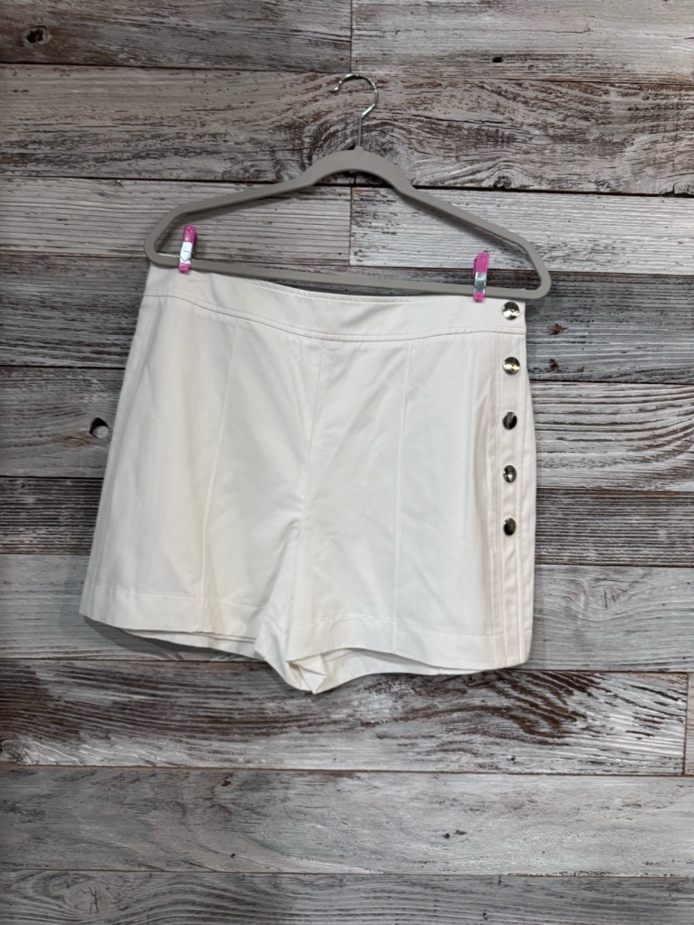 NWT Nine West White Side-Button High-Rise Skort